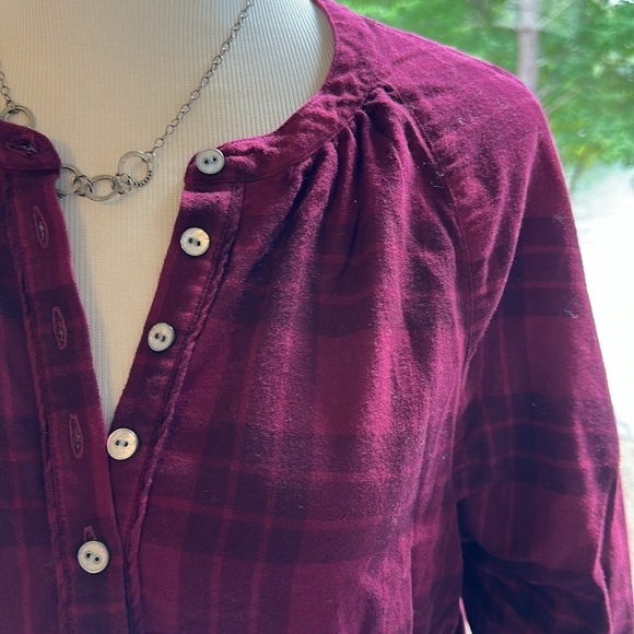 Nation LTD May Pim Cotton Plaid Flannel Top, Medium, NWT - Picture 4 of 12